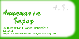 annamaria vajsz business card